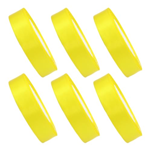 budiniao 6 Stück Band und Babyschleifen, personalisierte Bandfarben, zum Verpacken und Basteln, Polyesterband, Geschenkband, Rosa, Gelb von budiniao