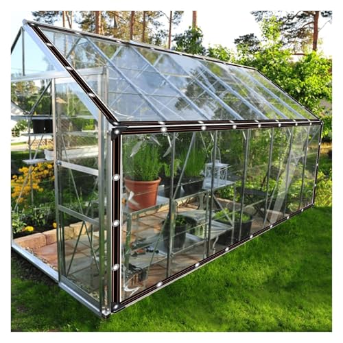 BUJNIE Tranzparente Plane Plane Transparent mit Ösen wasserdichte Hält Super Wind und Regen Geeignet für Möbelbezüge, Camping, Scheunen und Zwinger (10x4'/3x1.2m) von bujnie