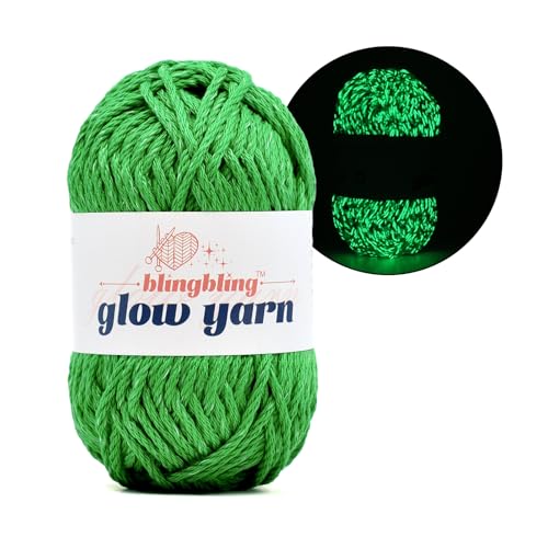 BulingBuling Leuchtendes Garn – 100 g, DK #3, leicht, anfängerfreundliches Häkel- und Strickzubehör (Grasgrün, 1 Stück) von bulingbuling