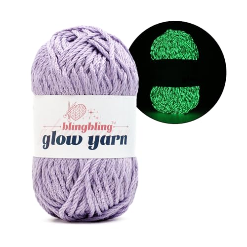 BulingBuling Leuchtendes Garn – 100 g, DK #3, leicht, anfängerfreundliches Häkel- und Strickzubehör (lila, 1 Stück) von bulingbuling
