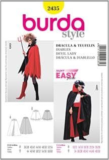 Burda 2435 Schnittmuster KostŸm Fasching Karneval Cape (Damen & Herren, Gr, 36-60) Level 1 super Easy von Burda