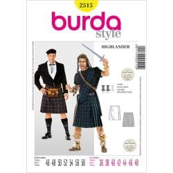 Burda Style Schnittmuster #2515 Karneval Kostüm Herren Highlander Schotte Gr. 46-58 Nählevel 3 (mittel) von burdastyle