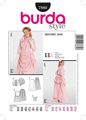 Burda 7880 Schnittmuster KostŸm Wilhelminisches Kleid (Damen, Gr, 36-48) Level 3 mittel von burda style