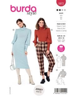 burdastyle Schnittmuster 5953: Kleid und Shirt nähen, Damen Gr. 34-44, Anfängerniveau 2 von burdastyle