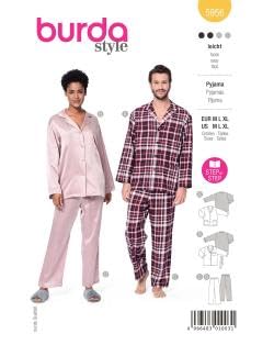 Burda Schnittmuster, 5956, Pyjama selber nähen [Gr. M - XL] Level 1 für Anfänger von burda style