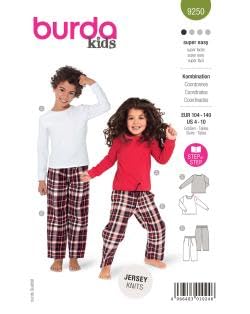 burda style Schnittmuster, 9250, Kids Langarmshirt und Hose selber nähen [Kinder, Gr. 104 - 140] Level 1 für Anfänger von burda style