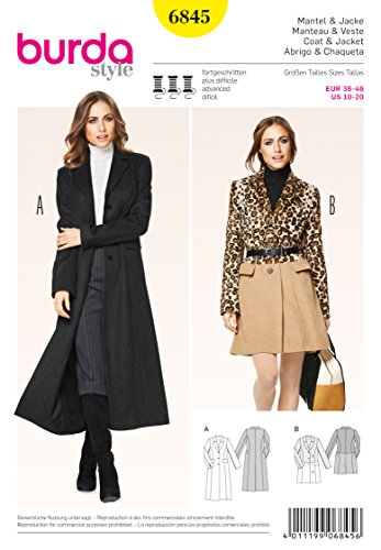 Burda Schnittmuster Mantel & Jacke 6845 Burda Schnittmuster Mantel & Jacke 6845 von burdastyle