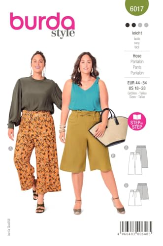 Burda Style Katalog-Schnittmuster Culottes mit Gummizug | Damen, Gr. 44-54 | Nählevel: Leicht #6017 Burda Style Katalog-Schnittmuster Culottes mit Gummizug | Damen, Gr. 44-54 | Nählevel: Leicht #6017 von Burda