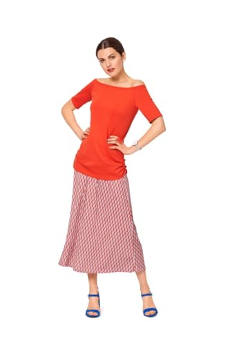 Burda Style Katalog-Schnittmuster Off-Shoulder Shirt mit 3/4-Arm | Damen, Gr. 34-44 | Nählevel: Sehr leicht #6021 von Burda