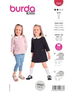 Burda Style Katalog-Schnittmuster Pullover und Kleid mit Kragen | Kinder, Gr. 98-128 | Nählevel: Leicht #9262 von Burda