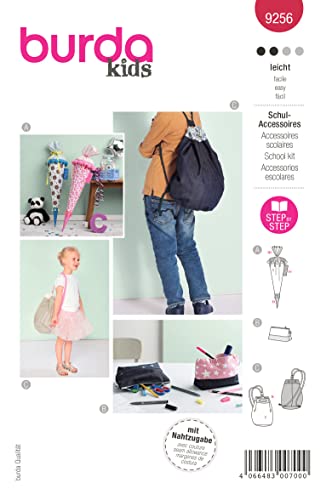 Burda Kids Schnittmuster Schultüte, Mäppchen und Turnbeutel Nr. 9256 Burda Kids Schnittmuster Schultüte, Mäppchen und Turnbeutel Nr. 9256 von Burda