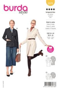 Burda Style Schnittmuster Blazerkleid und Jacke zum selber nähen | Damen, Gr. 34-44 | Nählevel: Fortgeschritten #6078 von Burda