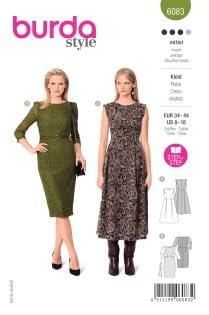 Burda Style Schnittmuster Kleidervariationen zum selber nähen | Damen, Gr. 34-44 | Nählevel: Mittel #6083 von burdastyle