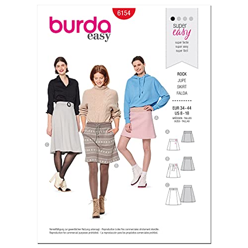 burda Schnittmuster Damen Lange und kurze Röcke 6154 von burdastyle
