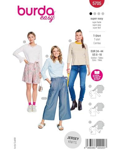 burda easy Schnittmuster Damen Basic Langarmshirts #5705 Gr. 34-44 burda easy Schnittmuster Damen Basic Langarmshirts #5705 Gr. 34-44 von burdastyle