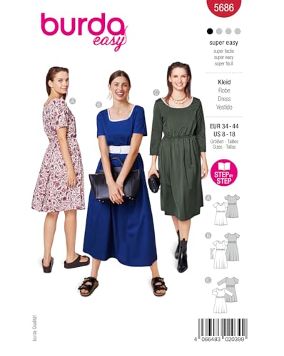 burda easy Schnittmuster Damen Sommerkleider mit betonter Taille #5686 Gr. 34-44 burda easy Schnittmuster Damen Sommerkleider mit betonter Taille #5686 Gr. 34-44 von burdastyle