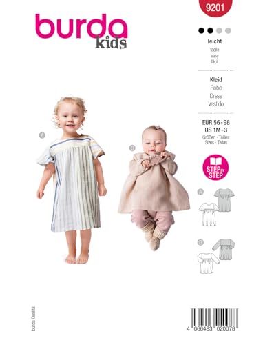 burda kids Schnittmuster Baby Kleider mit Gummizug #9201 Gr. 56-98 burda kids Schnittmuster Baby Kleider mit Gummizug #9201 Gr. 56-98 von burdastyle