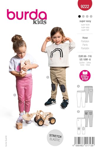 burda kids Schnittmuster #9222 Kinder lange Hose Gr. 86-116 von burdastyle