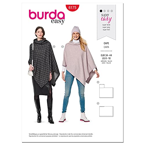 burda style Schnittmuster #6175 Damen Jacken Ponchos Gr. 34-44 burda style Schnittmuster #6175 Damen Jacken Ponchos Gr. 34-44 von burdastyle