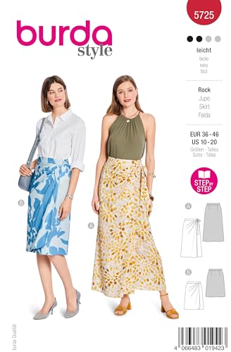 burda style Schnittmuster Damen #5725 Wickelröcke mit Bindebändern, mit Bund und asymmetrischen Falten Gr. 36-46 burda style Schnittmuster Damen #5725 Wickelröcke mit Bindebändern, mit Bund und asymmetrischen Falten Gr. 36-46 von burdastyle