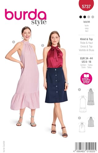 burda style Schnittmuster Damen #5737 Kleid & Top mit Neckholder Gr. 34-44 burda style Schnittmuster Damen #5737 Kleid & Top mit Neckholder Gr. 34-44 von burdastyle