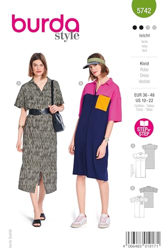 burda style Schnittmuster Damen #5742 Midi Hemdblusenkleider mit Flügelärmel und Taschen Gr. 36-48 burda style Schnittmuster Damen #5742 Midi Hemdblusenkleider mit Flügelärmel und Taschen Gr. 36-48 von burdastyle