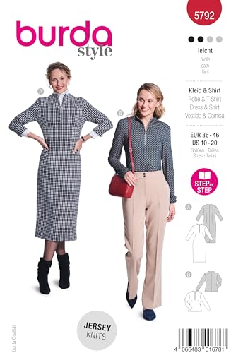 burda style Schnittmuster #5792 Damen Kleid & Shirt mit Reißverschluss Gr. 36-46 Nählevel 2 (leicht) mit Nähanleitung burda style Schnittmuster #5792 Damen Kleid & Shirt mit Reißverschluss Gr. 36-46 Nählevel 2 (leicht) mit Nähanleitung von burdastyle