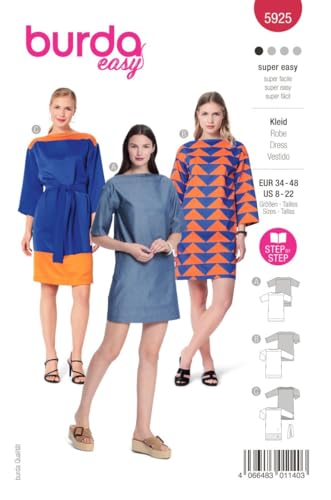 burdastyle Burda Schnittmuster, 5925, Kleid [Damen, Gr. 34-48] Level 1 super Easy von burdastyle