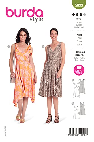 burdastyle Schnittmuster 5899 | Wickelkleider zum selber nähen | Damen, Gr. 34-44 | Nählevel: mittel von burdastyle