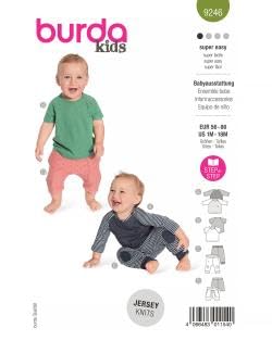 burdastyle Schnittmuster 9246 | Shirt und Hose für Babys zum selber nähen | Baby, Gr. 56-86 | Nählevel: sehr leicht von burdastyle