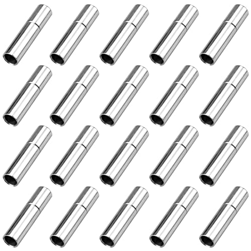 burkfeeg 20 Stück Endkappen zur Schmuckherstellung Lederschnur Ende Cap Druckverschlüsse Lederband Verschluss Armband Verschluss für Dünne Lederseile von burkfeeg