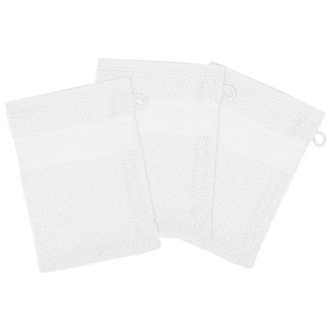 3er-Pack buttinette Walk-Frottier-Waschhandschuh, weiß 3er-Pack buttinette Walk-Frottier-Waschhandschuh, weiß von buttinette