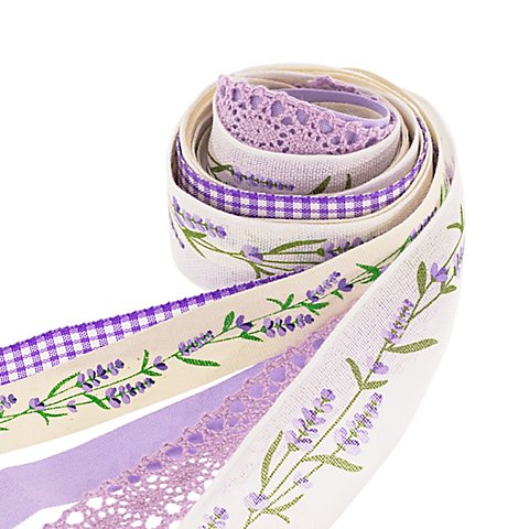 Bänderpaket "Lavendel", 5–25 mm, 5x 1 m von buttinette