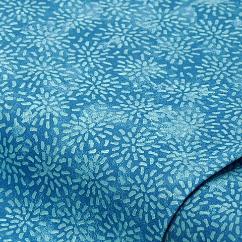 Baumwollstoff Batik Strich-Kreise "Mona", blau-color von buttinette