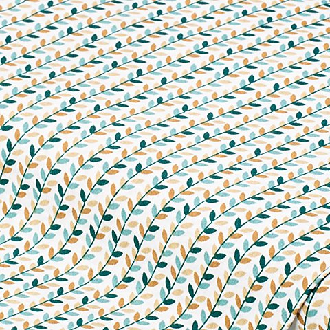 Baumwollstoff Blätterranke "Mona", weiß/beige/mint von buttinette