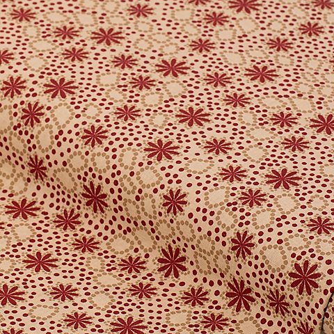 Baumwollstoff Blüten & Punkte "Mona", creme/burgunderrot von buttinette