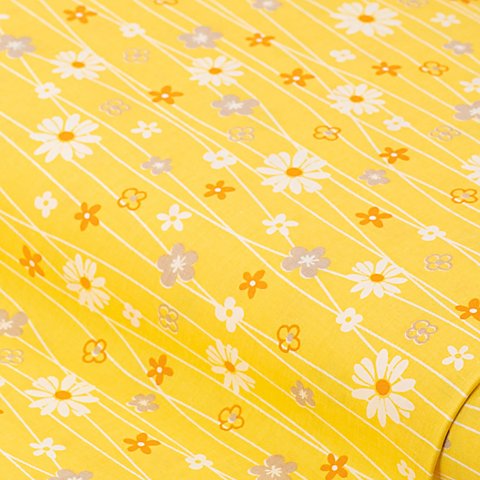 Baumwollstoff Blumen & Linien "Mona", gelb-color Baumwollstoff Blumen & Linien "Mona", gelb-color von buttinette