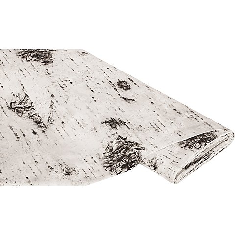 Baumwollstoff-Digitaldruck "Birkenstamm", Serie Ria, weiß-color von buttinette