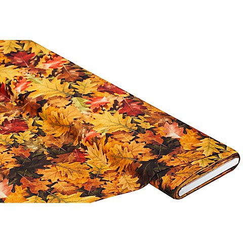 Baumwollstoff-Digitaldruck "Herbstlaub", Serie Ria, braun-color von buttinette