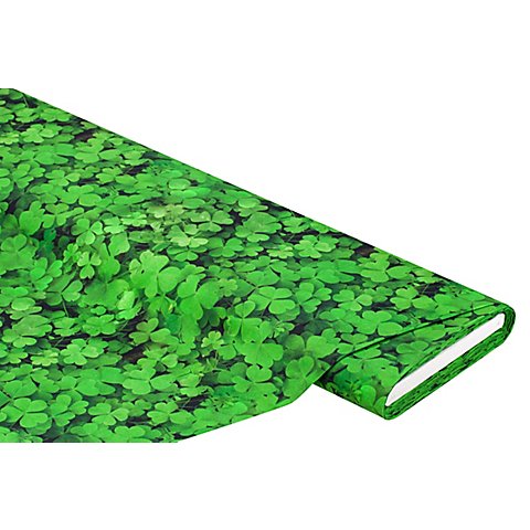 Baumwollstoff-Digitaldruck "Kleeblätter", Serie Ria, grün-color von buttinette