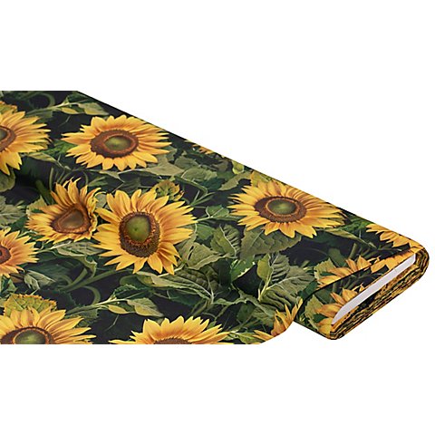 Baumwollstoff-Digitaldruck "Sonnenblumen", Serie Ria, grün-color von buttinette