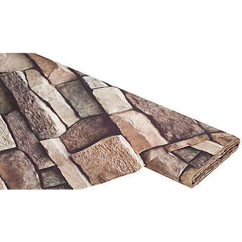 Baumwollstoff-Digitaldruck "Steinmauer", Serie Ria, braun-color von buttinette