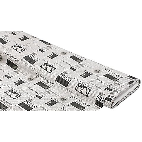 Baumwollstoff-Digitaldruck "Zeitung", Serie Ria, schwarz/weiß von buttinette