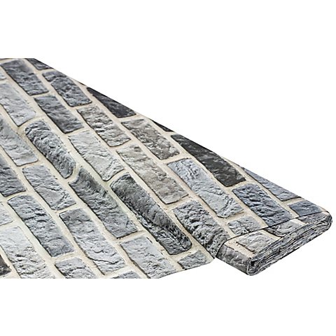 Baumwollstoff-Digitaldruck "Ziegelmauer", Serie Ria, grau-color von buttinette