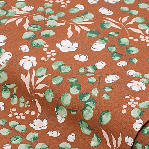 Baumwollstoff Eucalyptus & Cotton "Mona", rost-color Baumwollstoff Eucalyptus & Cotton "Mona", rost-color von buttinette