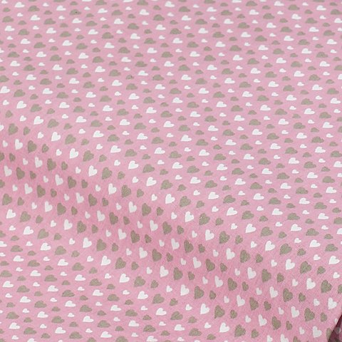 Baumwollstoff Herzen "Mona", rosa/taupe Baumwollstoff Herzen "Mona", rosa/taupe von buttinette
