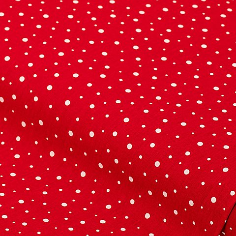 Baumwollstoff Punkte "Mona", rot/weiß von buttinette