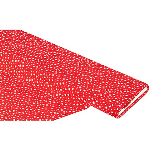 Baumwollstoff Sternchen "Mona", rot/weiß von buttinette