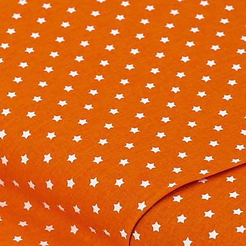 Baumwollstoff Sterne "Mona", orange/weiß von buttinette