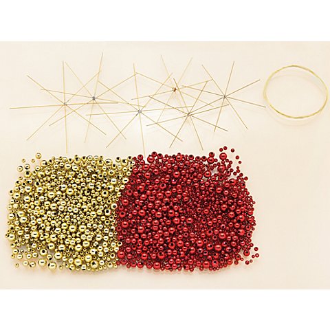 Drahtsterne-Set, rot-gold, 5 Stück von buttinette